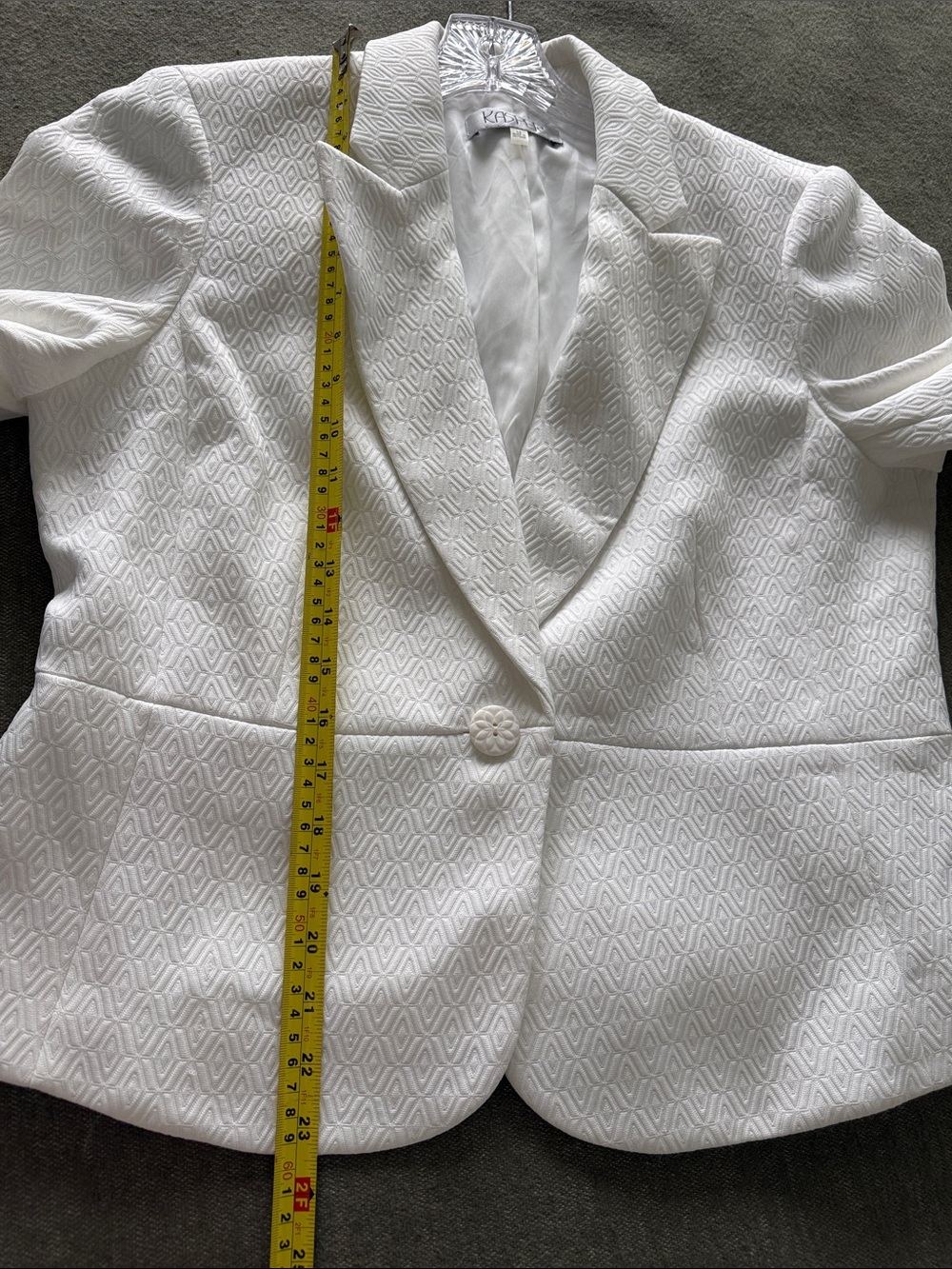 Kasper Ivory Textured Single-Button Blazer 12 - Picture 6 of 6